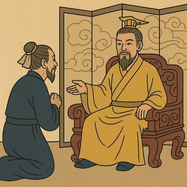 黄帝と臣下の対話『黄帝内経』脈診の始祖のイメージ画像　（C)東京の表参道にある源保堂鍼灸院 ・薬戸金堂　東洋医学・中医学・鍼灸・漢方薬で宇宙を変えたい